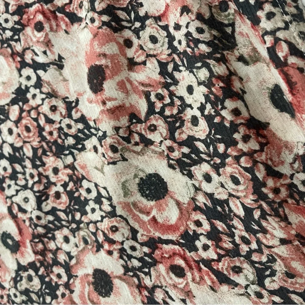 Lucky Brand Womenβs Tie Front Boho Peasant Long Sleeve Blouse Sz L - Picture 8 of 15